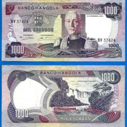 Angola 1000 Escudos 1972 Carmona Afrique Escudo Billet Prefixe BV