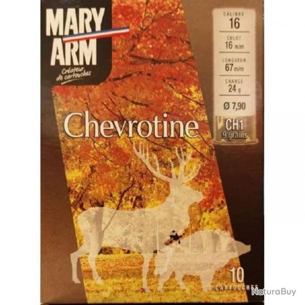 Cartouches Mary Arm Chevrotine 9 grains 24g BG - Cal. 16 x1 boite