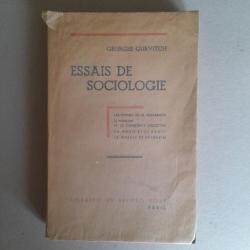 Essais de sociologie. Georges Gurvitch. 1938