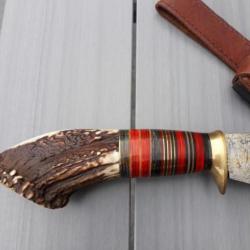 Couteau de chasse damas artisanal