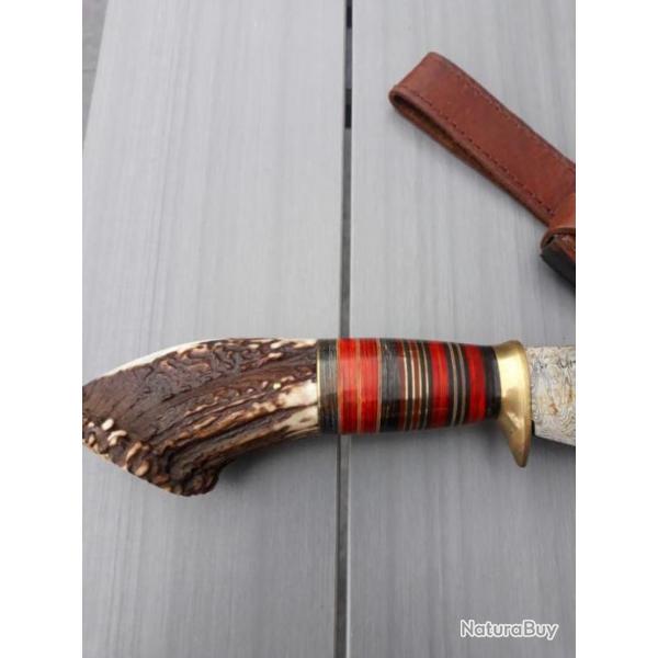 Couteau de chasse damas artisanal