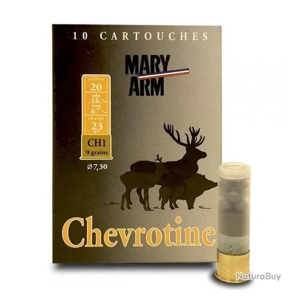 Cartouches Mary Arm Chevrotine 9 grains 24g BG - Cal. 20 x2 boites
