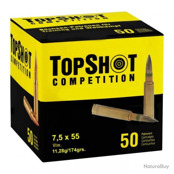 PORT GRATUIT - Pack 100 cartouches 7,5x55 FMJ BT 11,3g (ts75x55vlm)