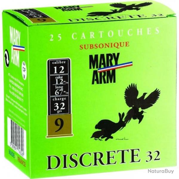 Cartouches Mary Arm Discrete 32g Subsonique BG - Cal. 12 x1 boite
