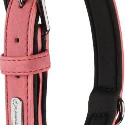 Collier taille S 24-30 cm en simili cuir et néoprène DELU, couleur rouge pour chien.