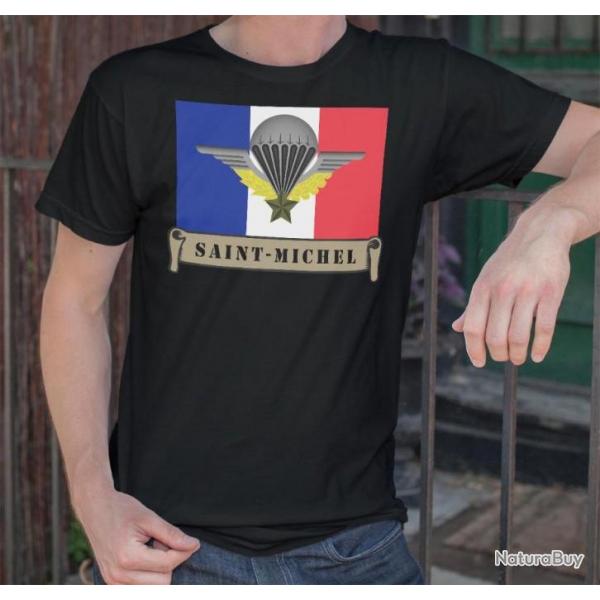 Tshirt Militaire Saint-Michel patron Parachutiste France arme V2, T-Shirt toutes tailles, NEUF !