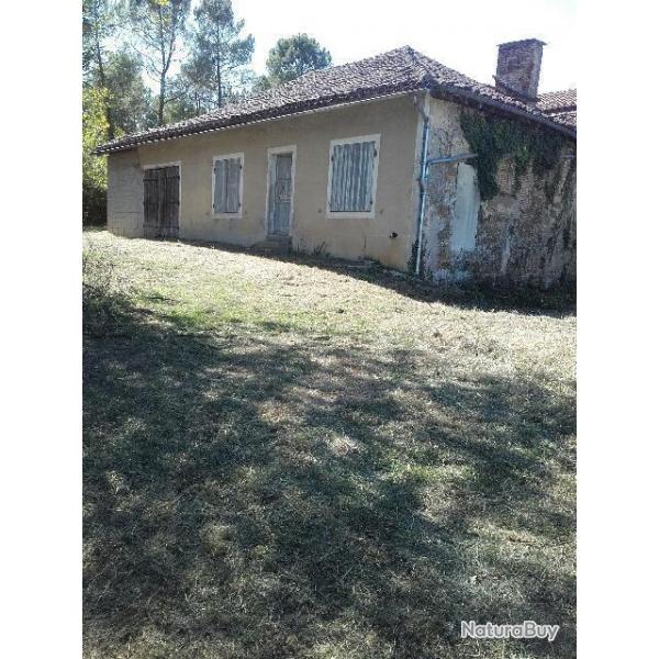 Proprit avec une ancienne ferme  rnover + bois autour (8ha50a), Gers limite Landes