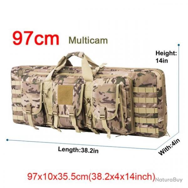 tui Fusil 2 Compartiments - 97cm - MULTICAM - housse transport arme - LIVRAISON GRATUITE