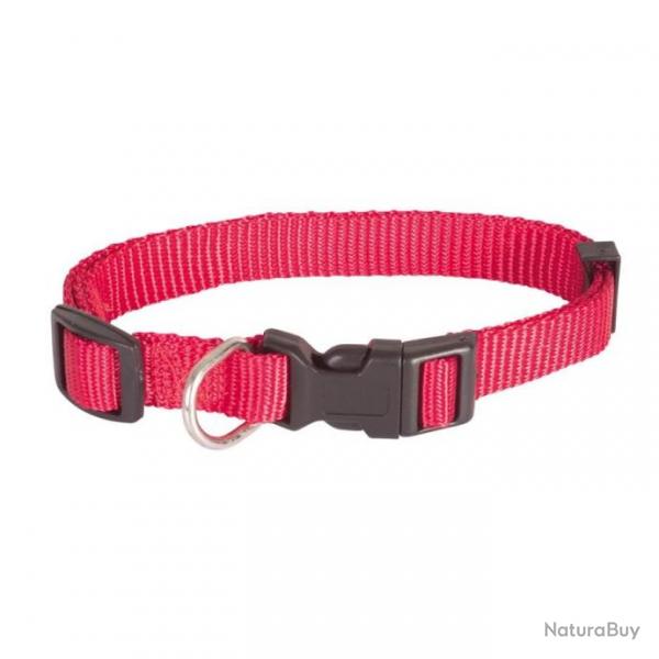 Collier simple (20-35cmx10mm) en nylon pour chien (rouge)