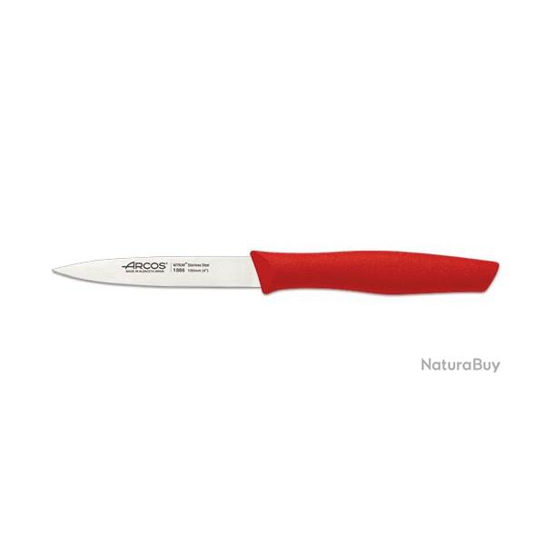 Couteau de table Arcos Nova - Office lame 100 mm manche polypropylne rouge