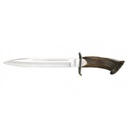 Couteau fixe Joker Dague lame 255 mm manche bois de cerf naturel
