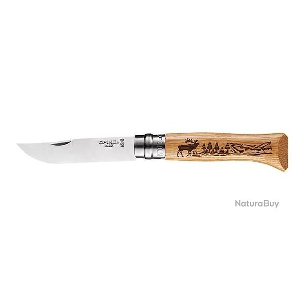 Couteau pliant Opinel N8 Animalia Cerf