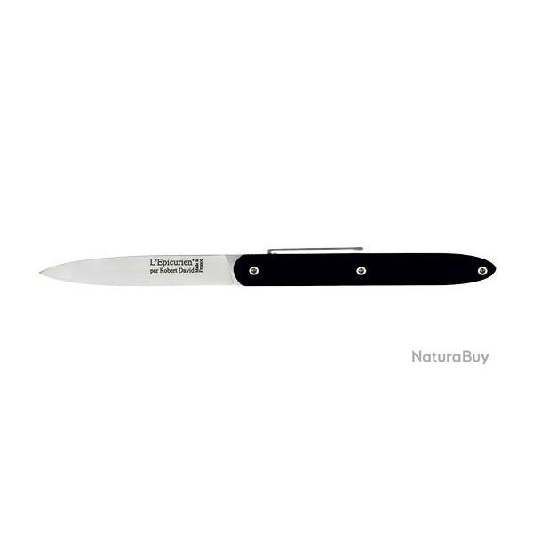 Couteau artisanal Robert David L'Epicurien lame 90 mm Acrylique Noir