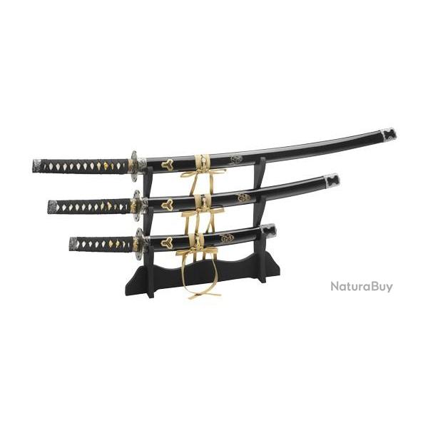 Lot de trois sabres japonais Boker magnum Hattori Hanzo Set 4 pices