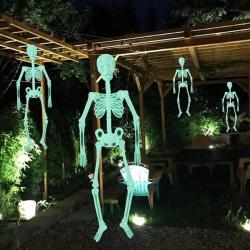 Jardin Décoration Halloween Squelette Effrayant Mobile Fluorescent Maison Cour 90 cm A Suspendre