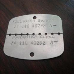 plaque d identification   metal  74  110  40292 A-