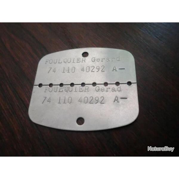 plaque d identification   metal  74  110  40292 A-