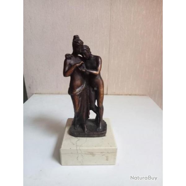 Sculpture statue en bronze reproduction amour et psych hauteur 17 cm