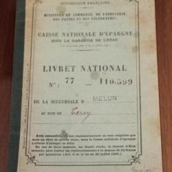 LIVRET CAISSE ÉPARGNE 1916 MELUN