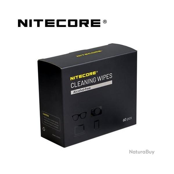 Lingette Nettoyante Nitecore NC-CK008 - Sans alcool et toutes surfaces - 60 pices