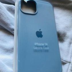 Coque Apple iPhone 14 silicone bleu