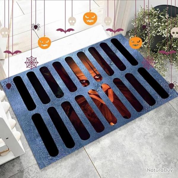 Maison Dcoration Halloween Tapis Paillasson 3D Antidrapant Polymres Clown Effrayant 40X60 cm Entr