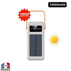 Power bank batterie de secours 50000mAh SOLAIRE indicateur de charge USB