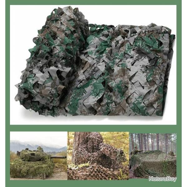 Filet de Camouflage Militaire- 12m2 - 3x4m - WOODLAND NUMERIQUE - LIVRAISON GRATUITE