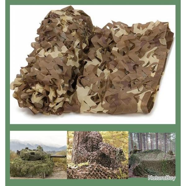 Filet de Camouflage Militaire- 10m2 - 2x5m - DESERT - LIVRAISON GRATUITE