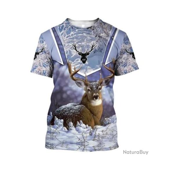 !!! SUPER PROMO !!! Tee-shirt raliste chasse. Cerf taille de S  6XL n30