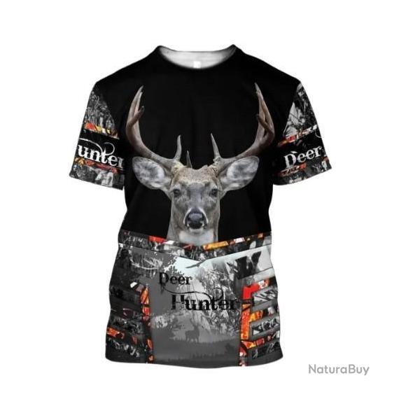 !!! SUPER PROMO !!! Tee-shirt raliste chasse. Cerf taille de S  6XL n31
