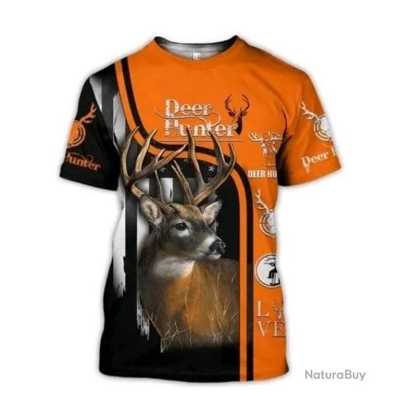 !!! SUPER PROMO !!! Tee-shirt raliste chasse. Cerf taille de S  6XL n33