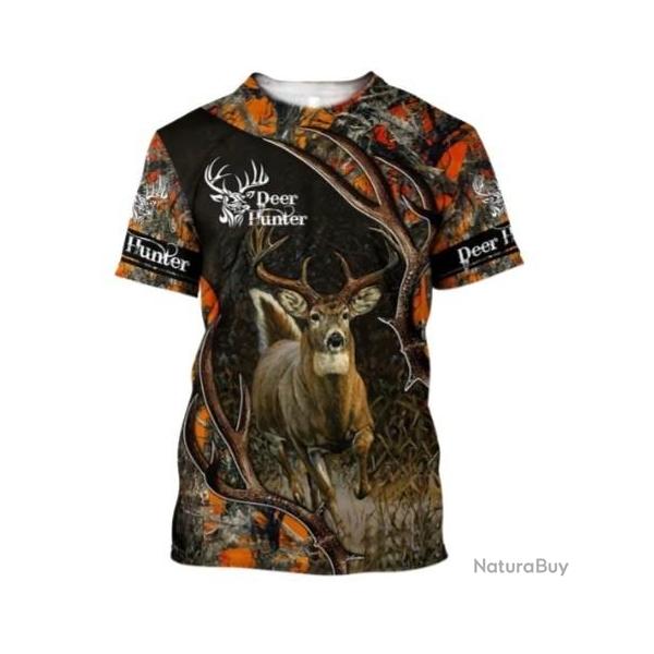 !!! SUPER PROMO !!! Tee-shirt raliste chasse. Cerf taille de S  6XL n36