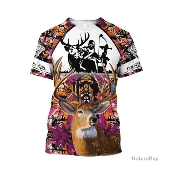 !!! SUPER PROMO !!! Tee-shirt raliste chasse. Cerf taille de S  6XL n37