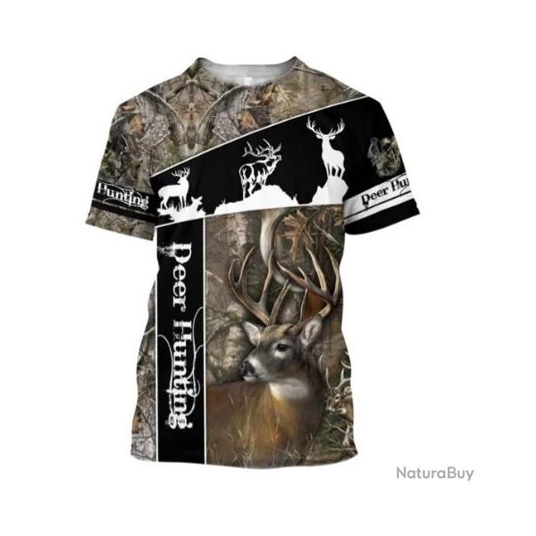 !!! SUPER PROMO !!! Tee-shirt raliste chasse. Cerf taille de S  6XL n41