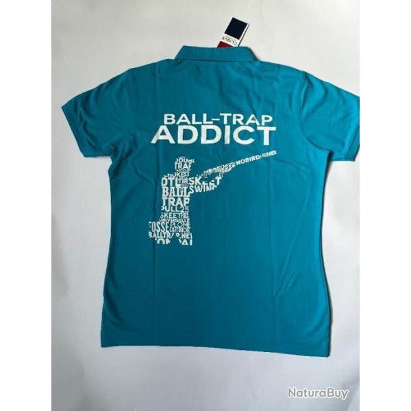 Polo Ball-Trap Addict Femme Turquoise Taille M
