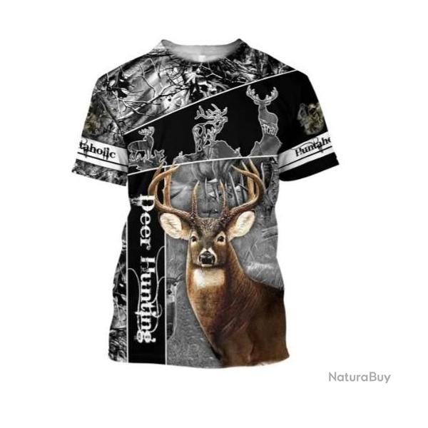 !!! SUPER PROMO !!! Tee-shirt raliste chasse. Cerf taille de S  6XL n42