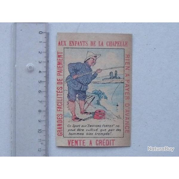 CHROMO AUX ENFANTS DE LA CHAPELLE Crdit: LA PECHE Humour "Sport aux motions fortes" Hommes tremps