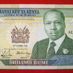 Kenya billet de 10 shilingi Kumi 1989 TTB+