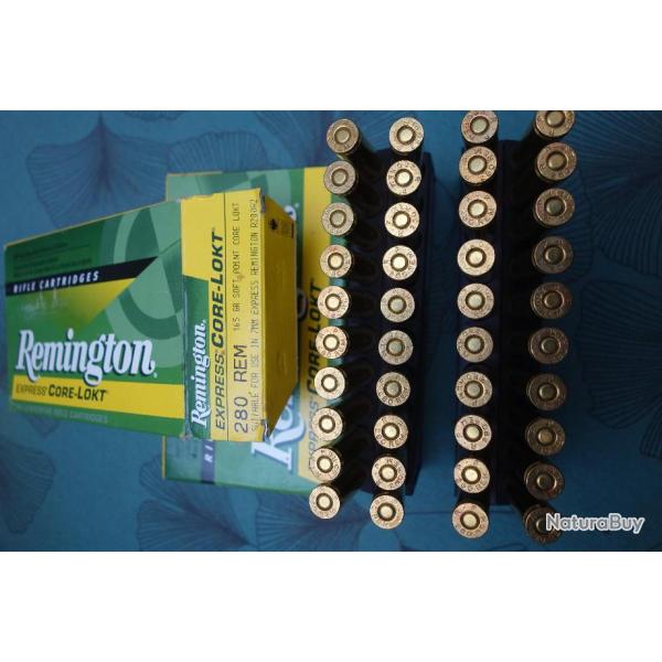 40 Balles REMINGTON High Velocity Core-Lokt 280 REM rifle cartridges