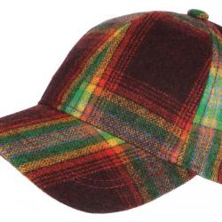 Casquette Laine Rouge et Verte a Carreaux Baseball Volga Taille unique Rouge