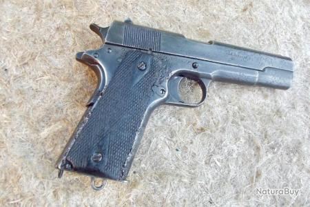 Colt 1911 réplique airsoft coup par coup en métal crosse bois