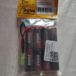 Kyou Airsoft Pack batterie 9.6v 2000mah type double *NEUF*