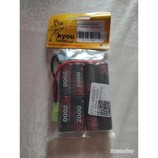 Kyou Airsoft Pack batterie 9.6v 2000mah type double *NEUF*