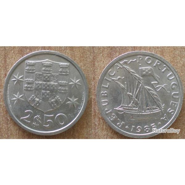 Portugal 2.50 escudos 1985 Neuve Piece Bateau Europe Centavos Escudo