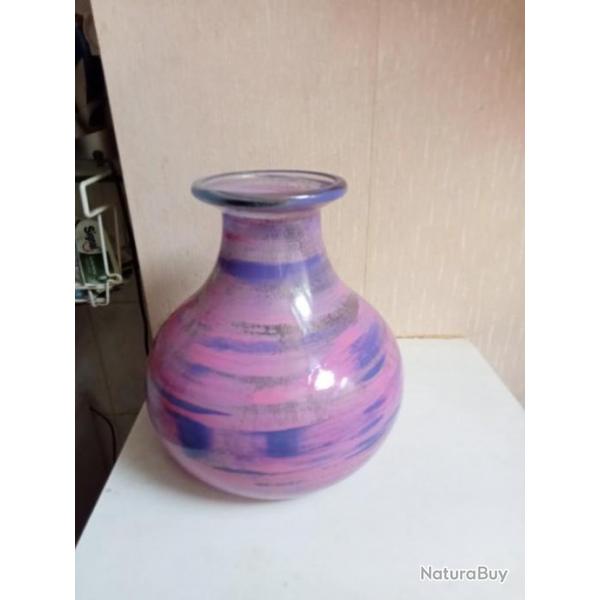vase ancien en verre hauteur 22 cm diamtre 20 cm