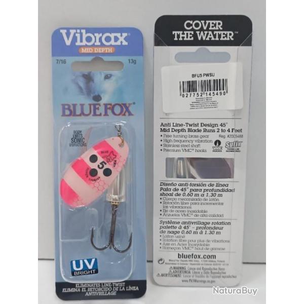 !! Cuillre VIBRAX BLUE FOX UV 5 !! COLORIS : PWSU
