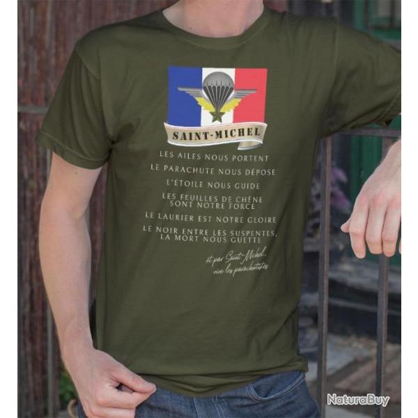 Tshirt Saint-Michel patron Parachutiste France arme Militaire, T-Shirt toutes tailles, NEUF !