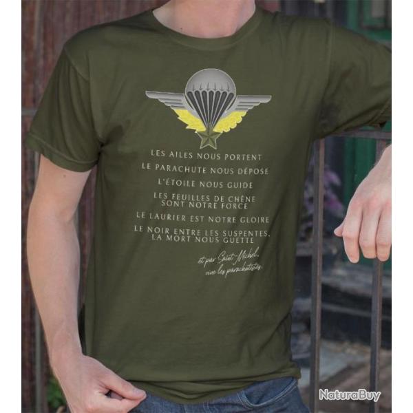 Tshirt Saint-Michel France arme Militaire patron Parachutiste paras, T-Shirt toutes tailles, NEUF !