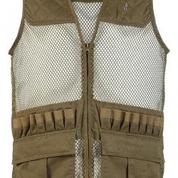 Gilet de Chasse Percussion Savane Filet Kaki